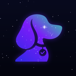 HoundPal app icon: a glowing purple dog